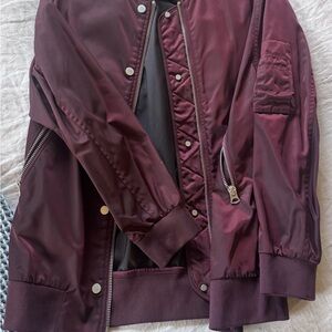 Acne Deep Burgundy Bomber Jacket